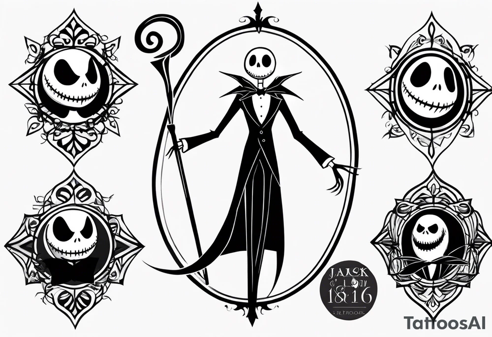 jack skellington minimalist tattoo tattoo idea