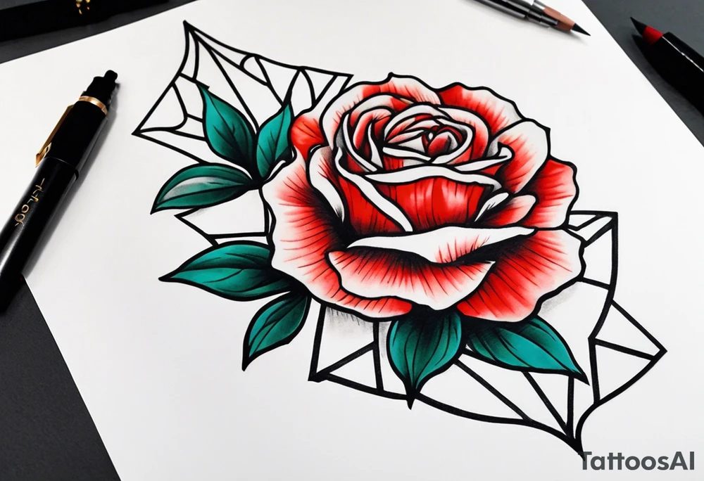 Zwei Rosen mit Leuchtturm tattoo idea