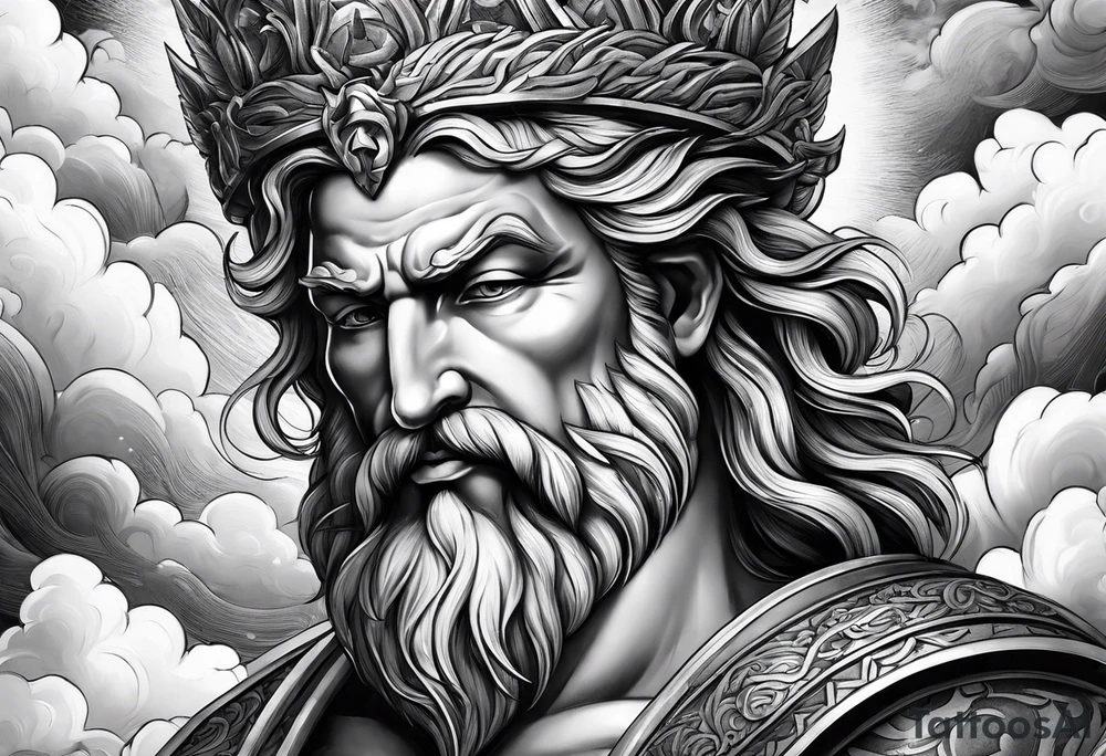 Zeus in the clouds tattoo idea