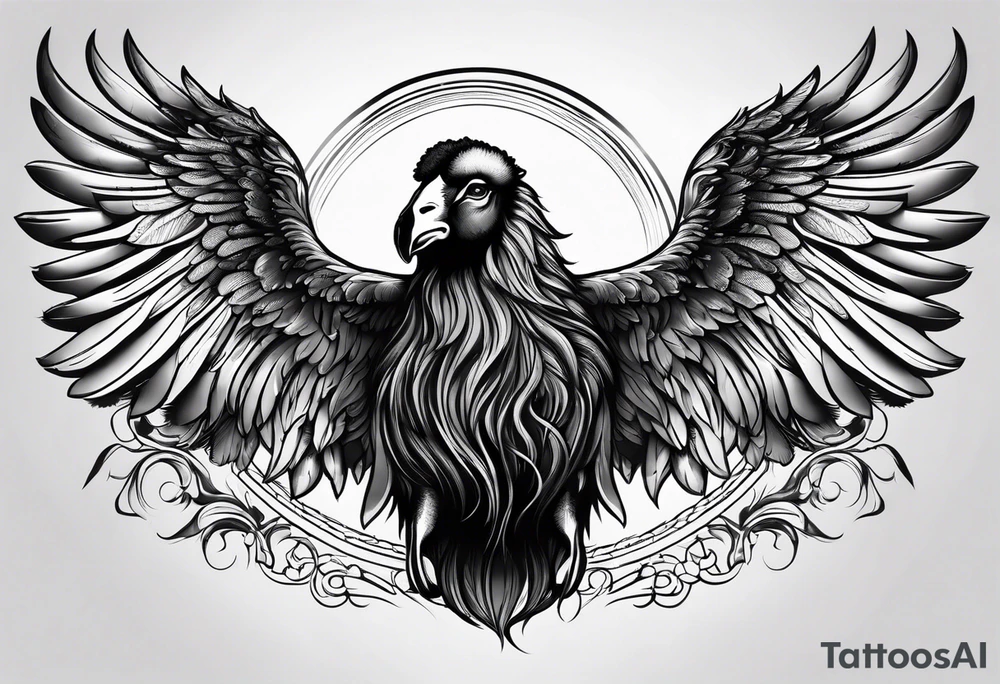 black sheep with angel wings tattoo idea