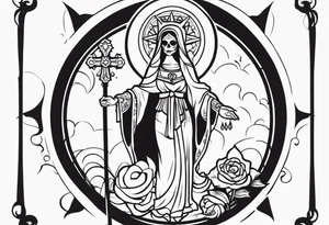 Santa Muerte sigil tattoo idea