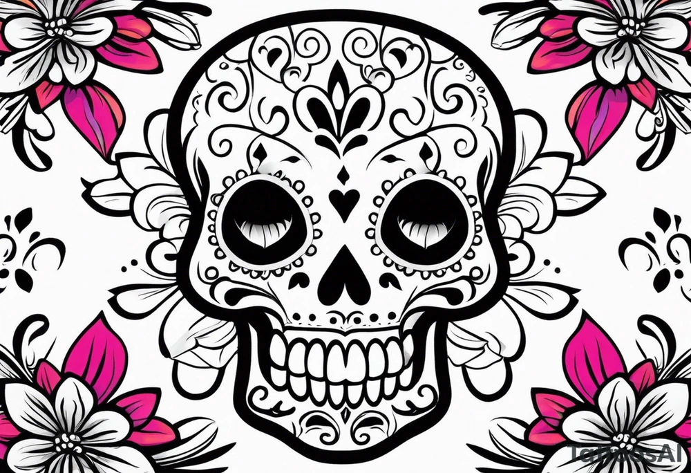 Sugar skull tattoo idea