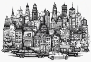 city life tattoo idea