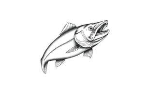 A muskelunge swimming in the water chasing a spinner bait tattoo idea