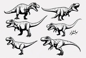 silly happy t rex swimming tattoo idea