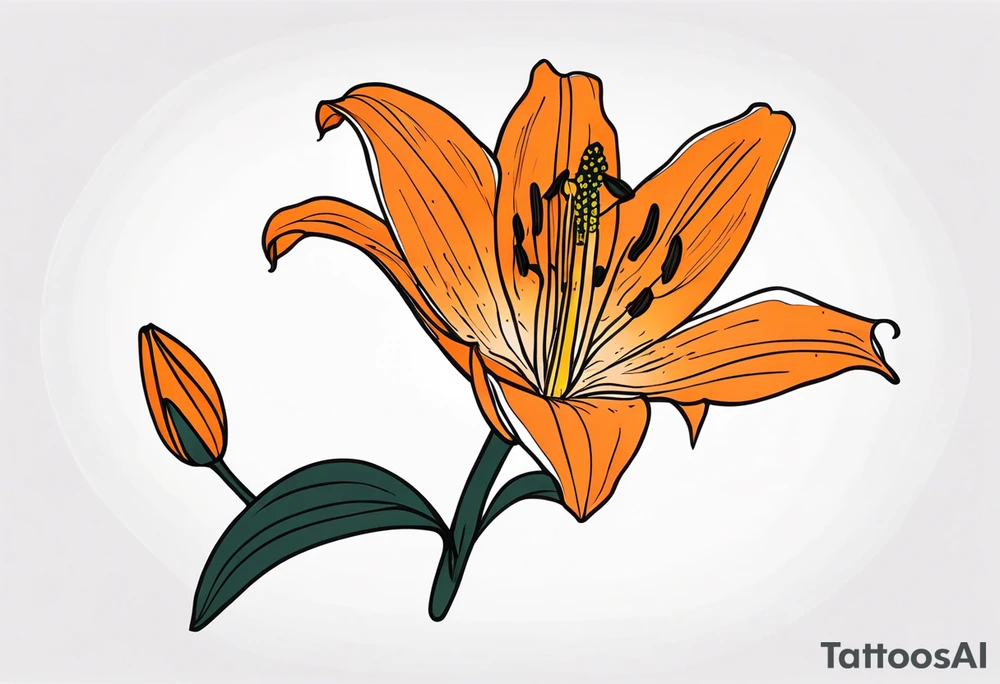 orange lily tattoo idea