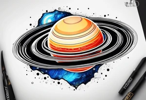 Saturn like planet tattoo idea