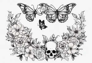 full body skeleton in pieces

 flowers and butterflies
simple design minimal sketch tattoo idea