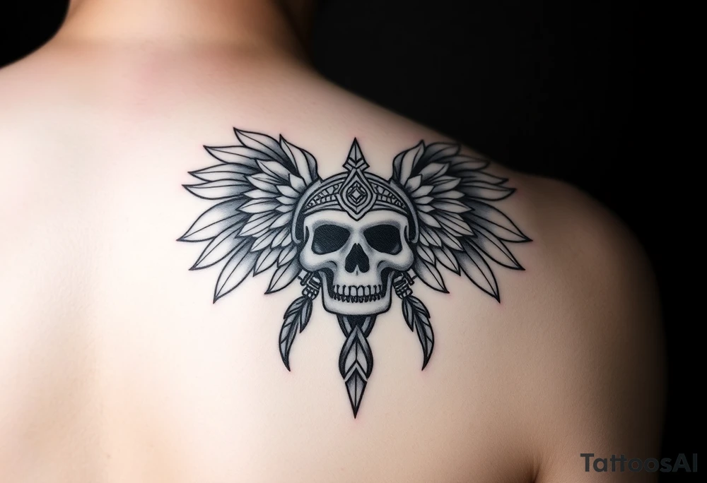 Create a mexican Aztec tattoo with life and death as the theme tattoo idea