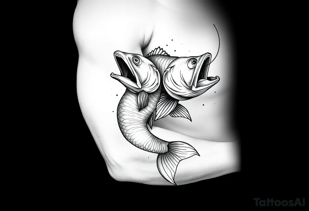 Fish swallowing tattoo idea