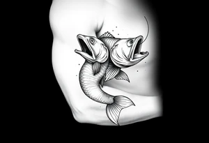 Fish swallowing tattoo idea