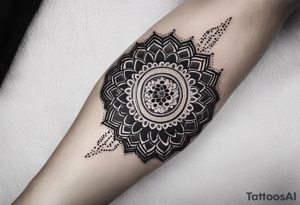 Lace and mandala tattoo idea
