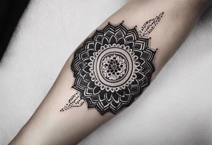 Lace and mandala tattoo idea