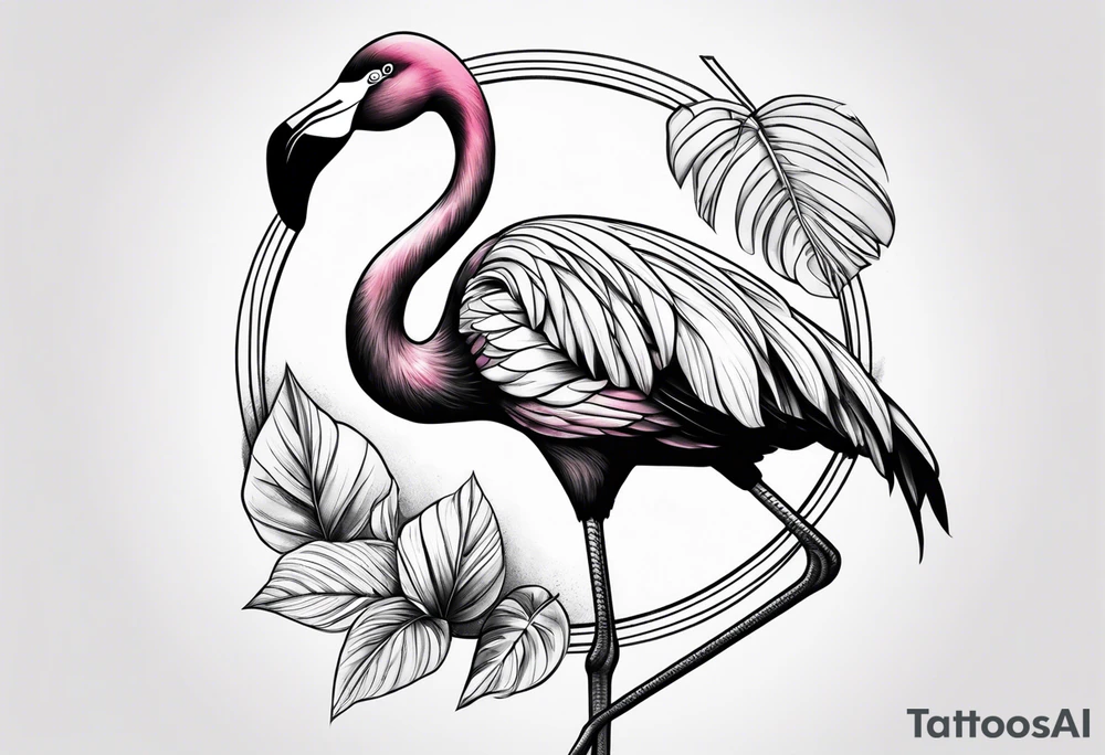 cute flamingo tattoo idea