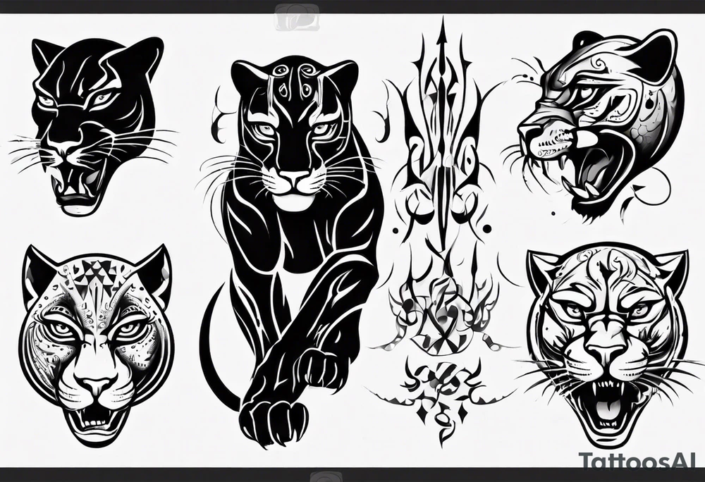 Panther body tattoo idea