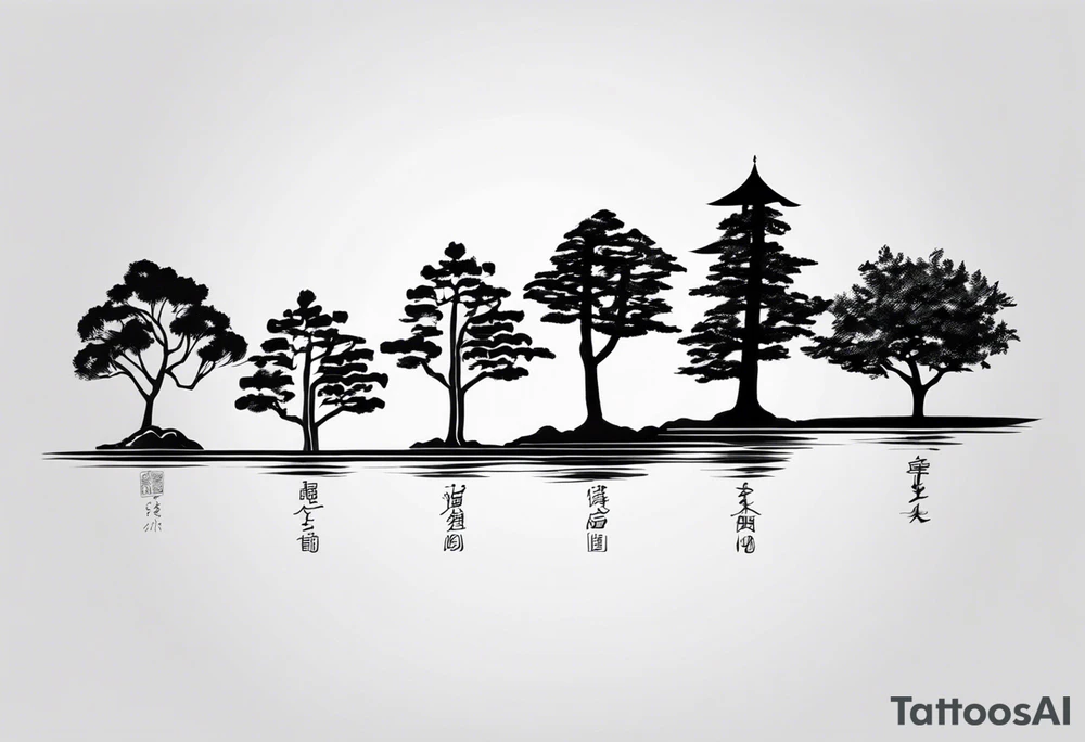 Hong Kong CityU 3 trees with one has number 6 carved in it tattoo idea