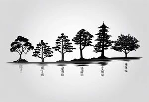 Hong Kong CityU 3 trees with one has number 6 carved in it tattoo idea