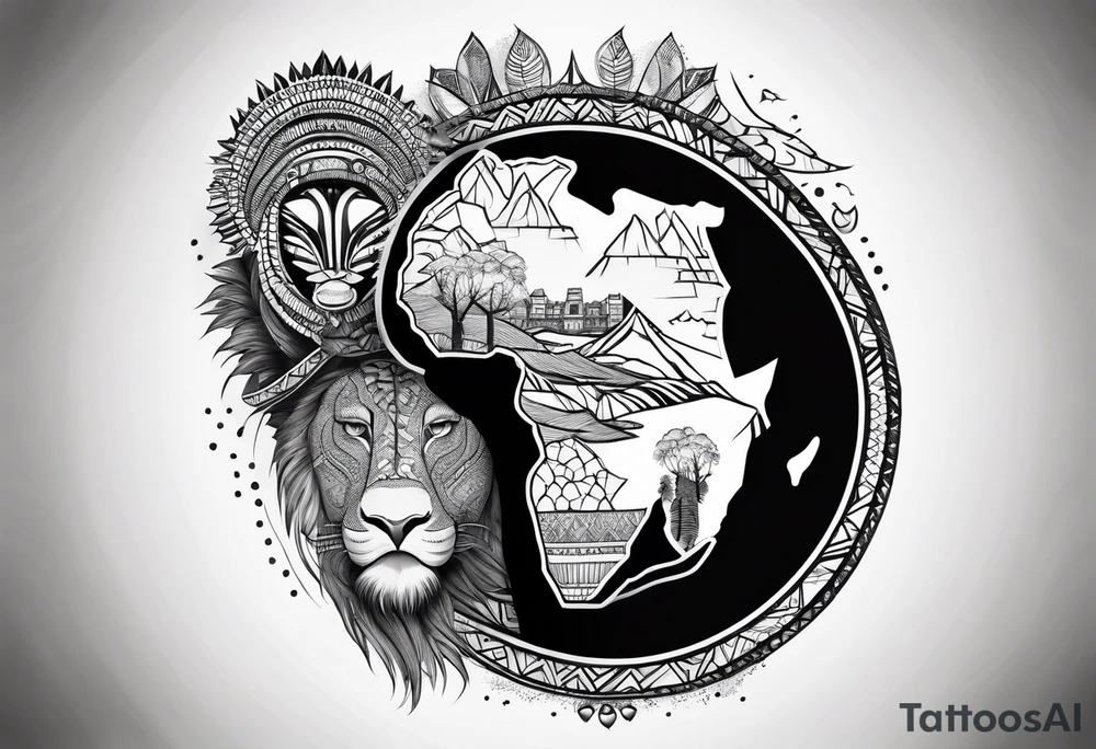 Africa continent tattoo idea