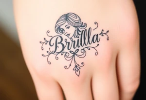 "Briella" in old English style tattoo idea