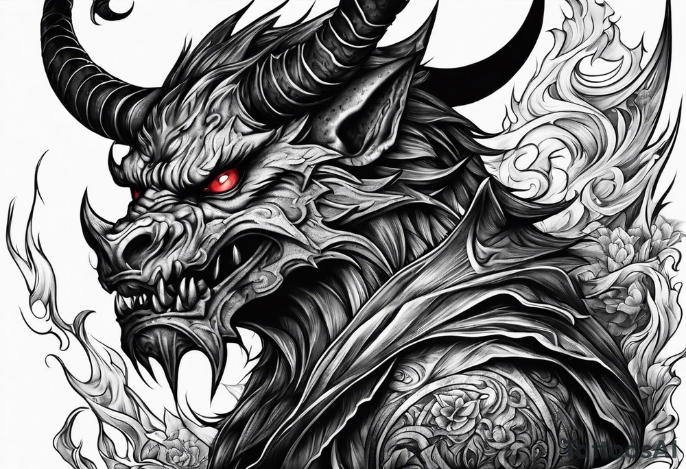 Demon stalking a boy tattoo idea