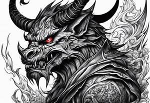 Demon stalking a boy tattoo idea