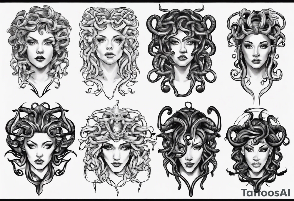 Medusa front profile tattoo idea
