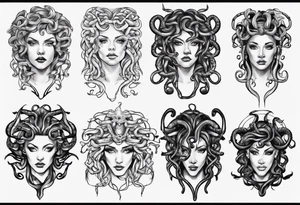 Medusa front profile tattoo idea