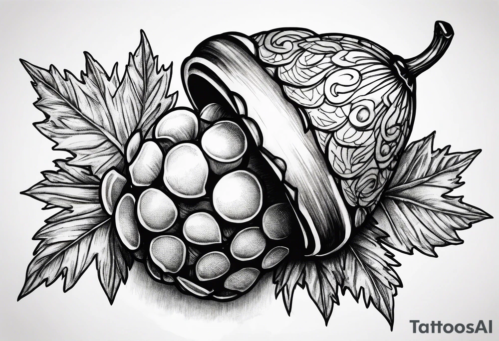 A single acorn tattoo idea