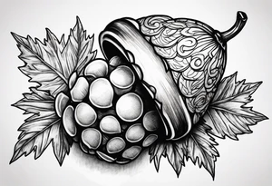 A single acorn tattoo idea