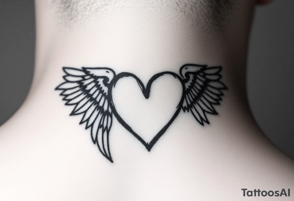 Thumbprint heart shape
Put the heart at a angel tattoo idea