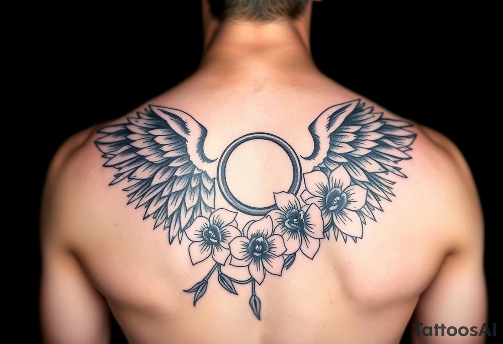 Wings with infinity loop inside and an orchid tattoo idea Wings with infinity loop inside and an orchid tattoo idea