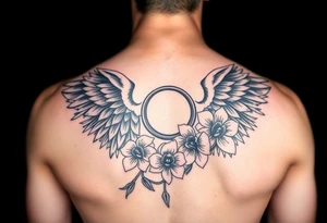 Wings with infinity loop inside and an orchid tattoo idea