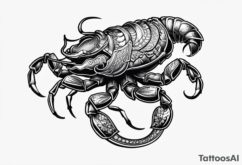 Feminine scorpion tattoo idea