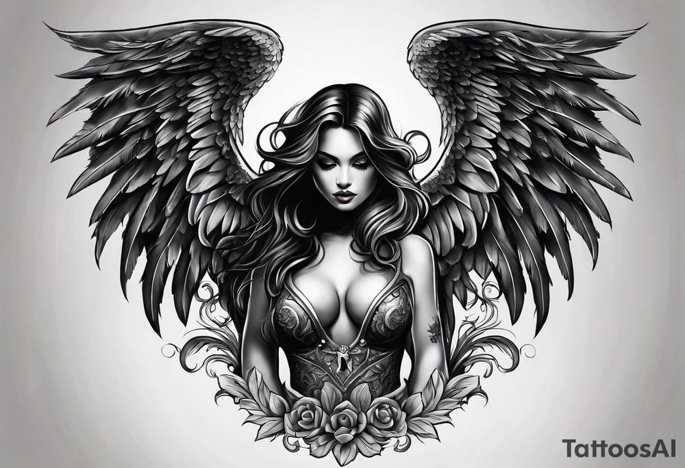 fallen angel tattoo idea
