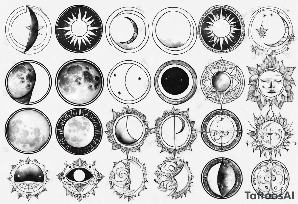 moon phases tattoo idea