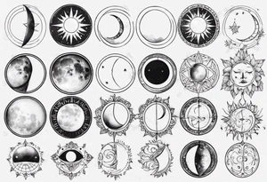 moon phases tattoo idea