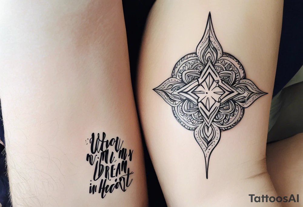 The quote “with a dream in my eye, and a prayer in my heart” tattoo idea