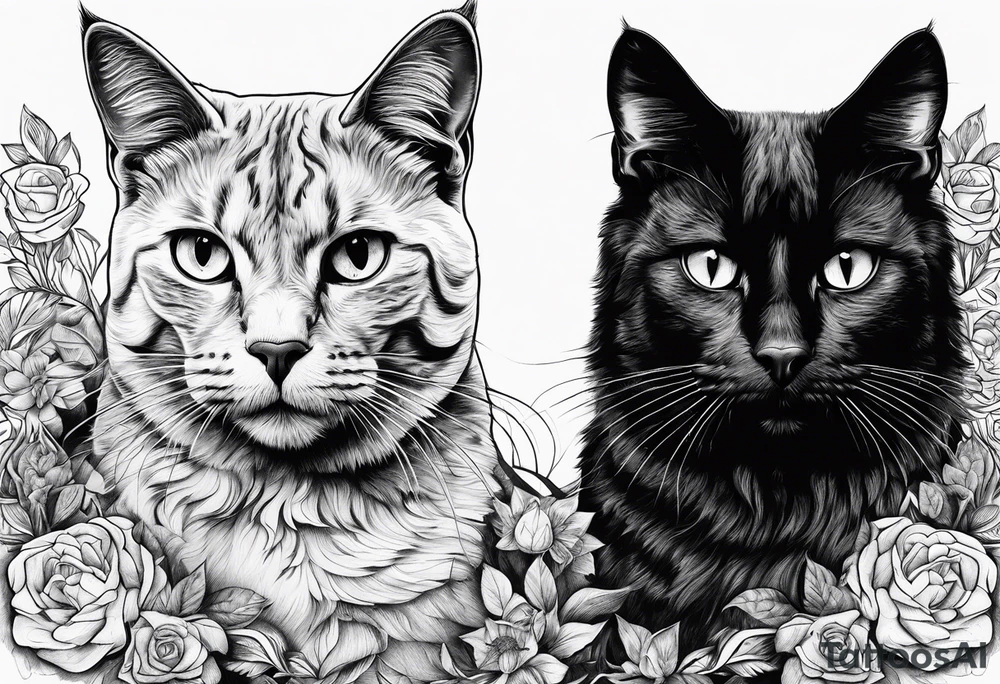 Manchester United, two cats, God, edm tattoo idea