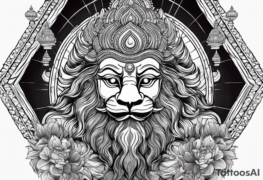 Narasimha holding God laxmi tattoo idea