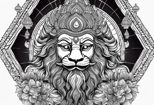 Narasimha holding God laxmi tattoo idea