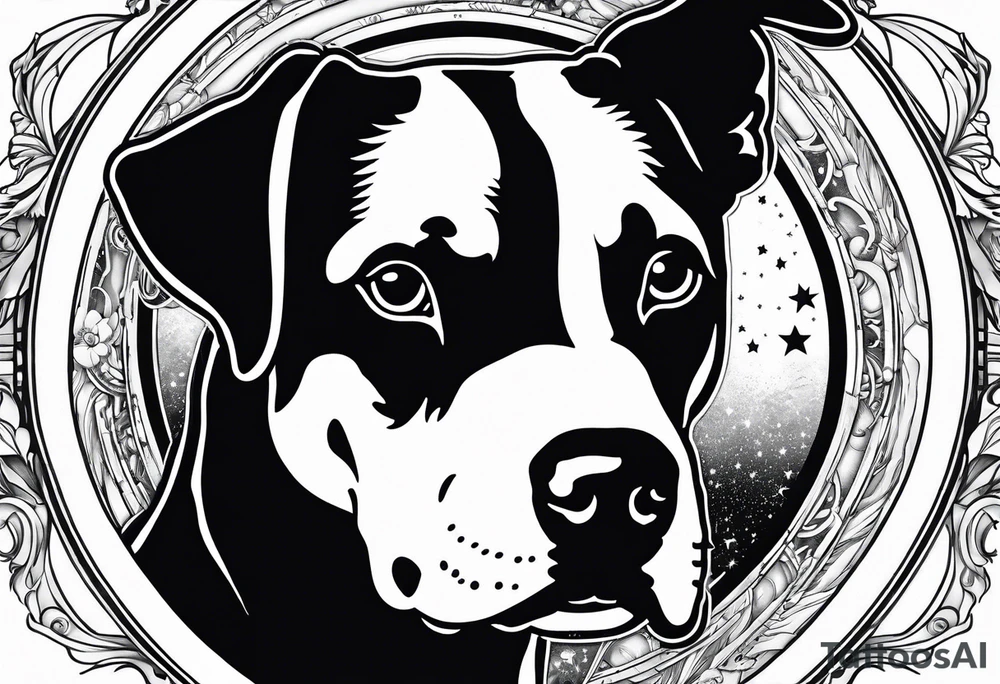 dog in space tattoo idea