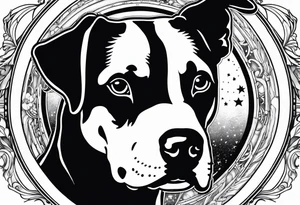 dog in space tattoo idea