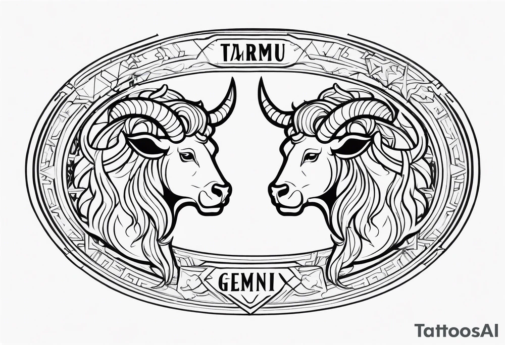 Gemini taurus zodiac signs combined tattoo idea