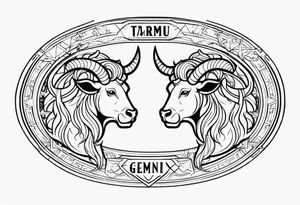 Gemini taurus zodiac signs combined tattoo idea