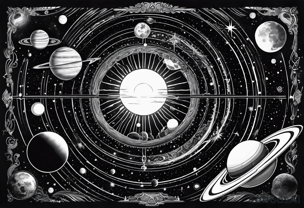 A solar system tattoo idea