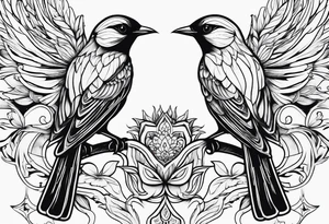 outline of two birds tattoo idea