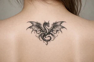 All over the back, Fourth wing dragon tattoo tattoo idea