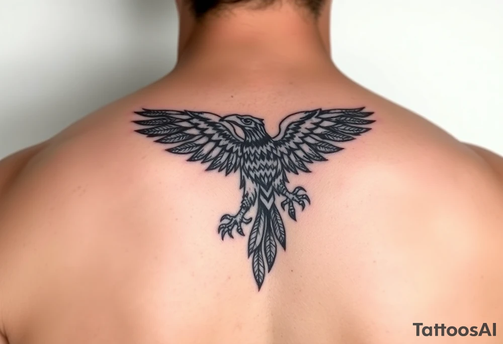 Powerful ancient Iroquois tribal HAWK, tattoo idea