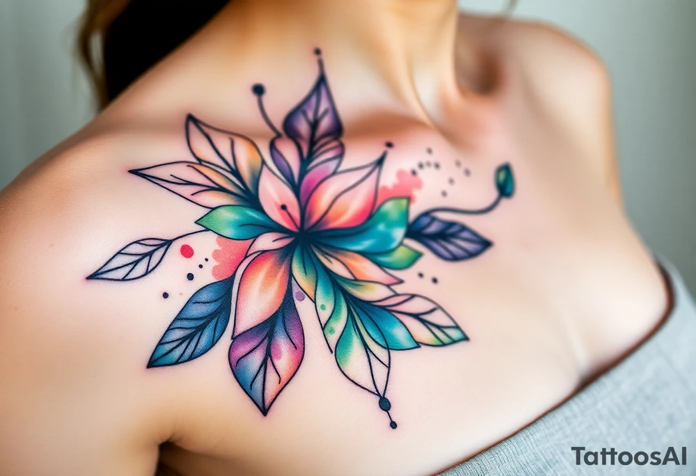 Desenhe uma tatuagem que simbolize força, liberdade e conexão com a multiplicidade da vida, incorporando elementos abstratos e fluidos, com linhas que sugiram movimento e transformação contínua. Evite clichês e busque um design original e significativo. tattoo idea