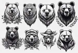 honorable bear tattoo idea